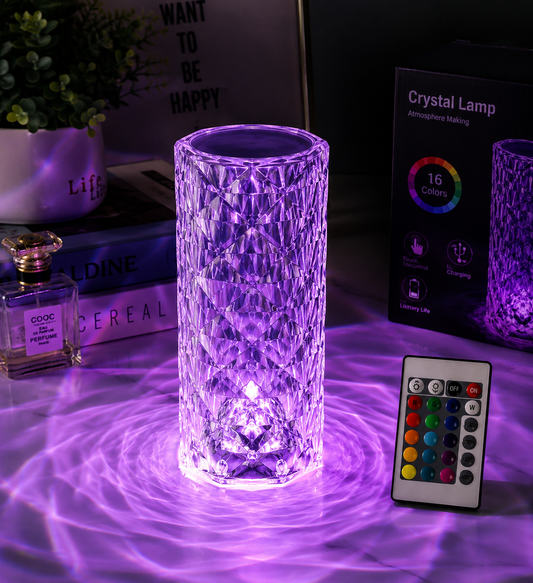 Aura Crystal™ 16 Color Diamond LED Lamp – Touch & Remote Control