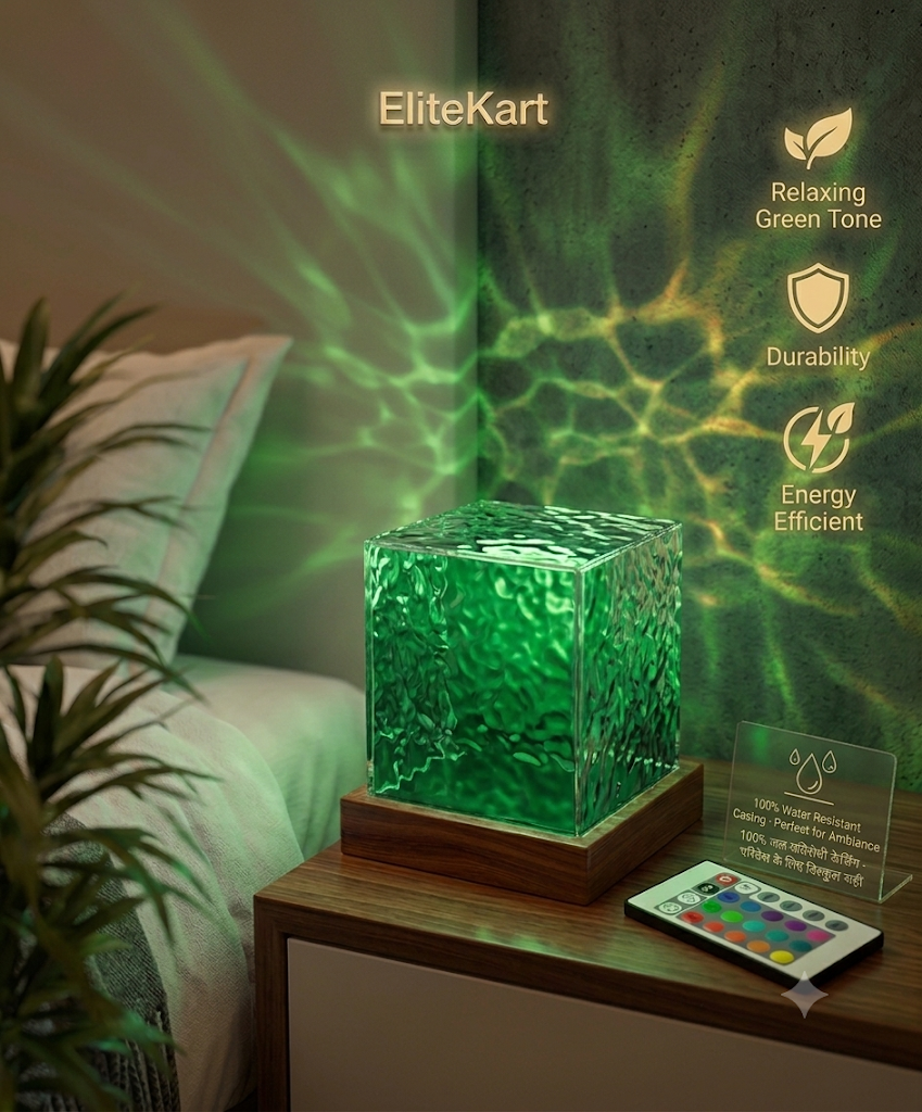 EliteKart™ Ocean Ripple Wave Lamp - 16 RGB Colors with Remote