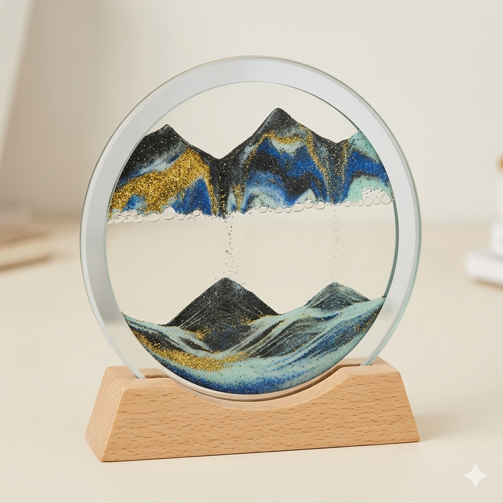 3D Moving Sand Art – Relaxing Decor Piece 🌊”