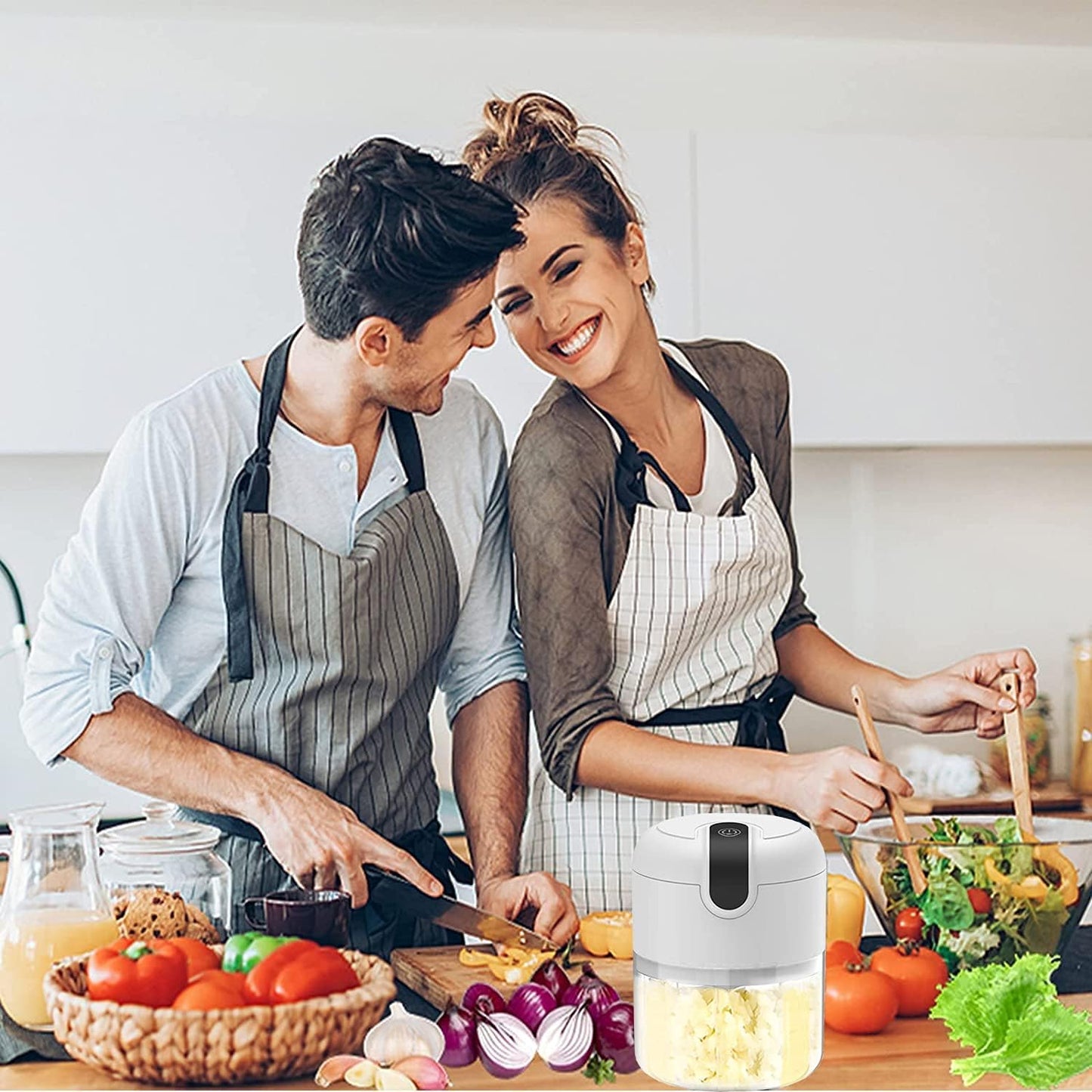 Portable Electric Mini Food Chopper – USB Rechargeable Garlic & Vegetable Cutter