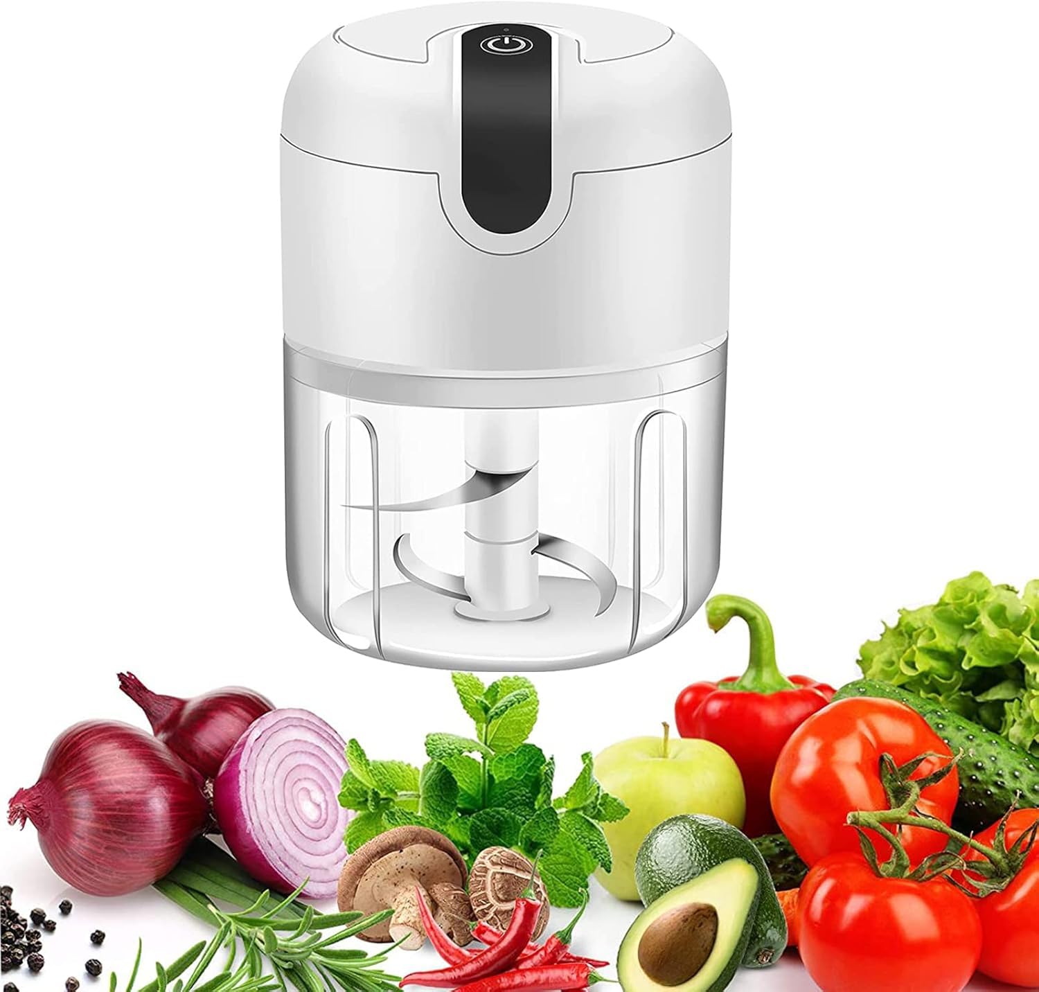 Portable Electric Mini Food Chopper – USB Rechargeable Garlic & Vegetable Cutter