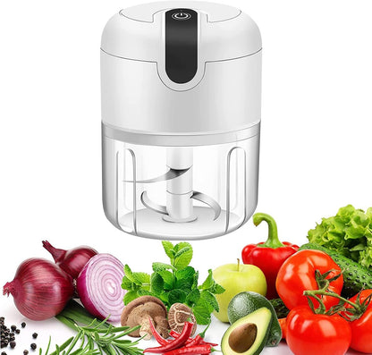 Portable Electric Mini Food Chopper – USB Rechargeable Garlic & Vegetable Cutter