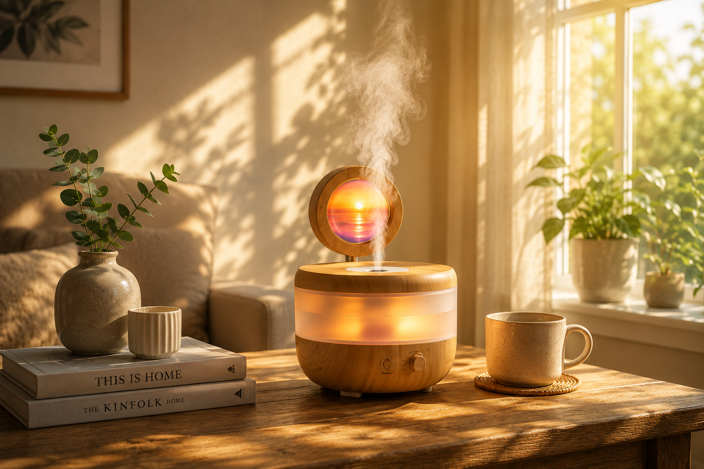Premium 2-in-1 Sunset Lamp & Magic Air Humidifier