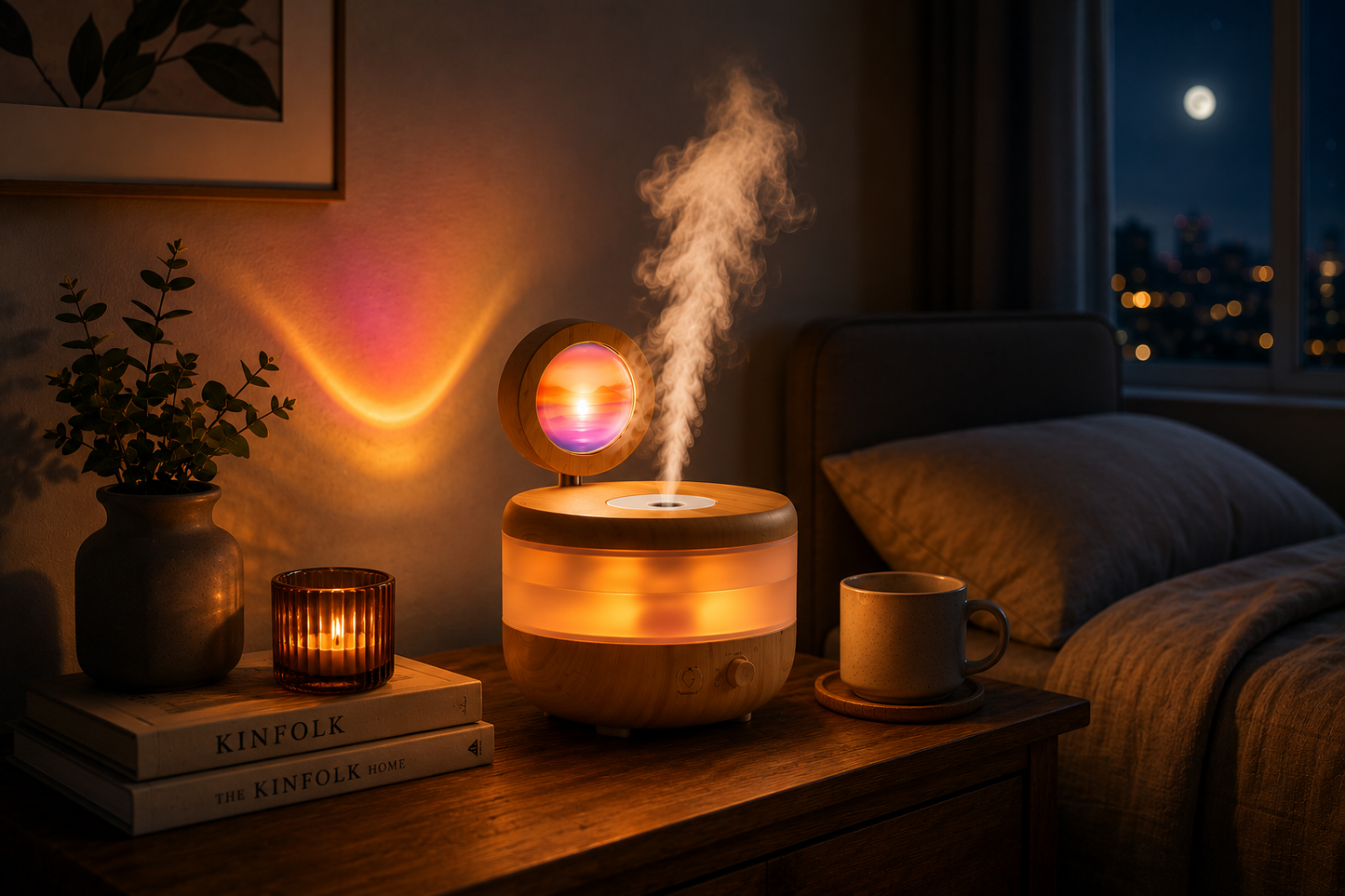 Premium 2-in-1 Sunset Lamp & Magic Air Humidifier