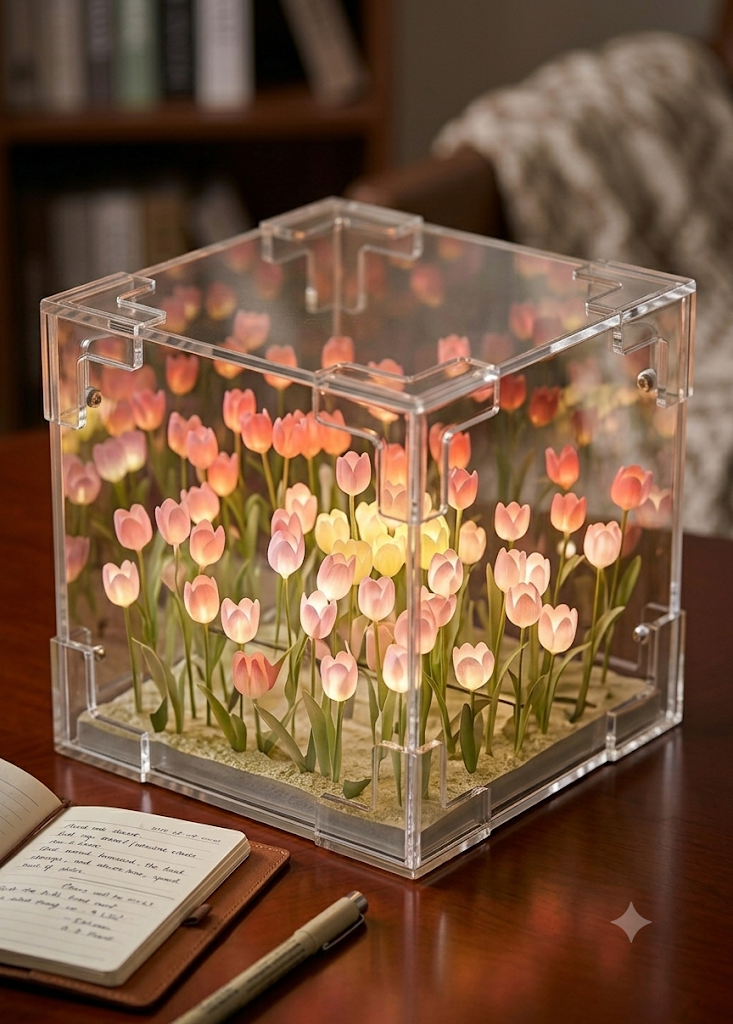 DIY Aesthetic Tulip Cube Lamp
