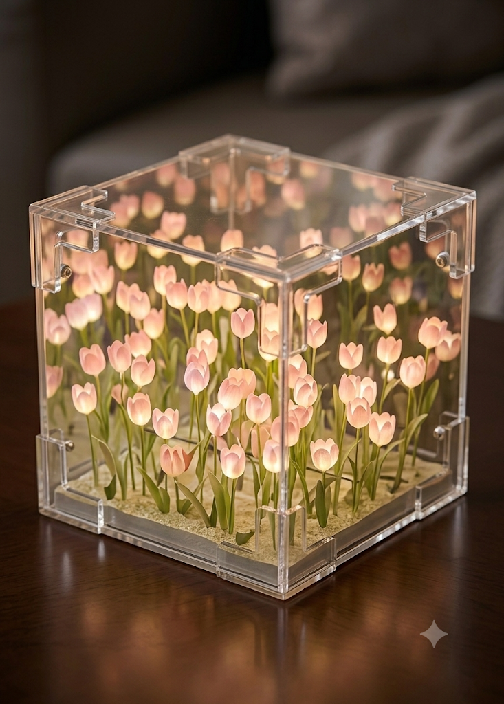 DIY Aesthetic Tulip Cube Lamp