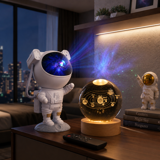 The Ultimate Galaxy Space Bundle: Astronaut Projector + Solar System Galaxy Light"
