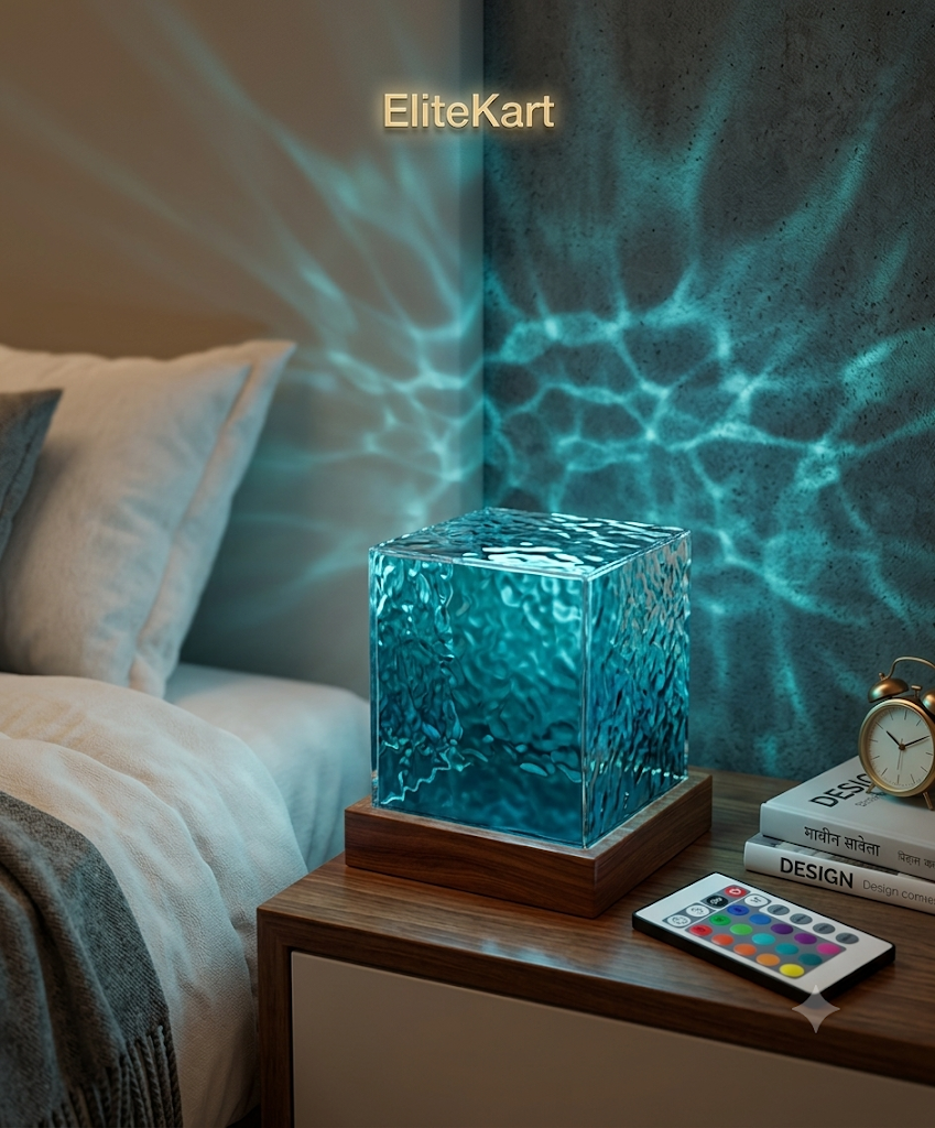 EliteKart™ Ocean Ripple Wave Lamp - 16 RGB Colors with Remote