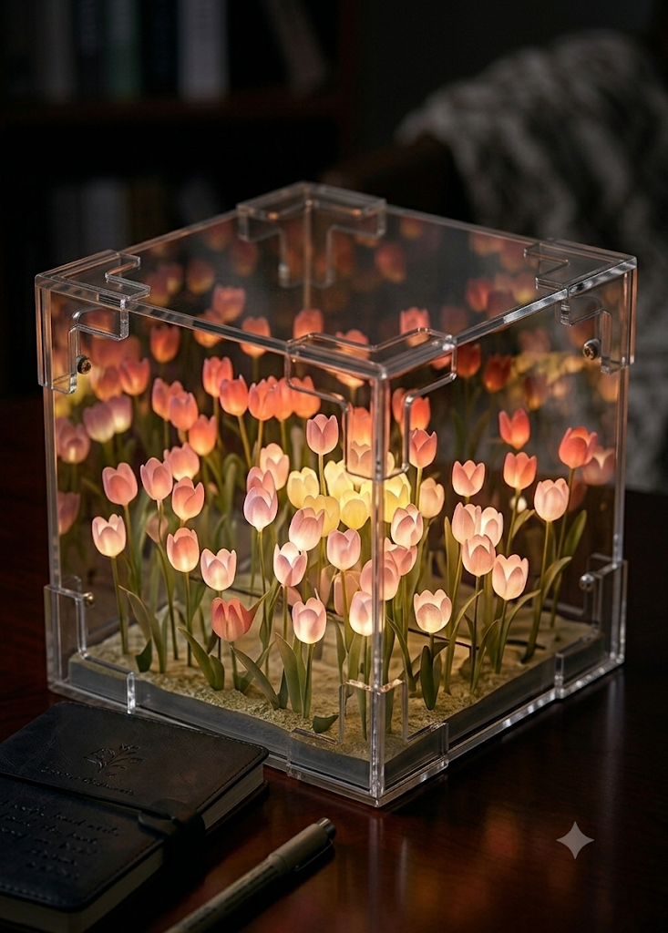 DIY Aesthetic Tulip Cube Lamp
